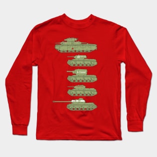 A fan of tanks. Heavy tanks of the USSR WW2 Long Sleeve T-Shirt